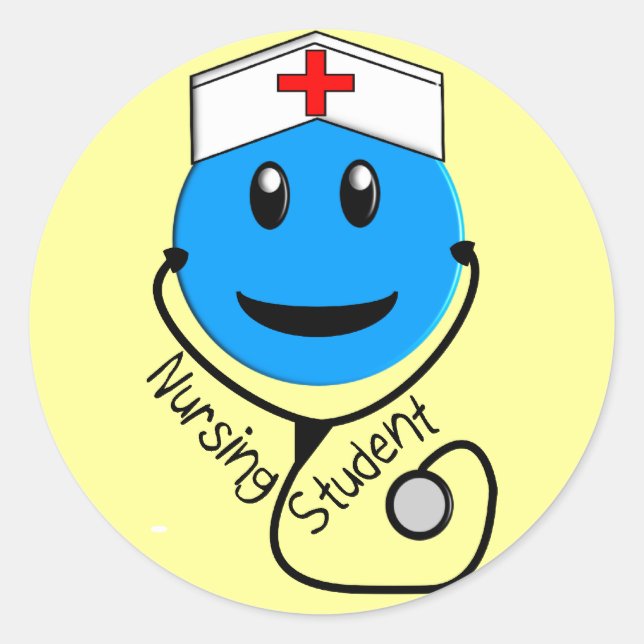 Nursing Student Big Blue Gifts Classic Round Sticker (Front)