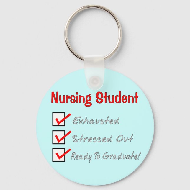 Nursing Student "Check Mark" T-Shirts & Gifts Key Ring (Front)