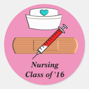 Nursing Student Class of 2016 Stickers Pink