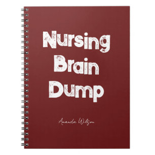 Nursing Student College Study Minimalist Blood Red Notebook