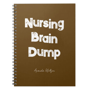 Nursing Student College Study Minimalist Chocolate Notebook