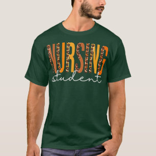 Nursing Student leopard Fall Autumn Lovers Thanksg T-Shirt