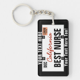 Nursing Student License Plate Customise It Key Ring