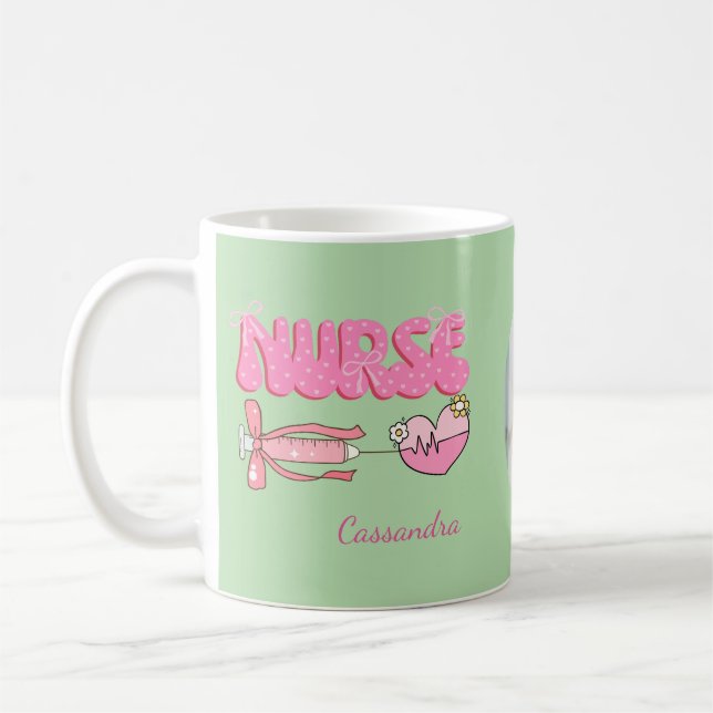 Nursing Student School Future Nurse Photo Name  Coffee Mug (Left)