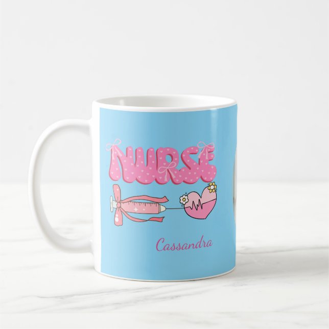 Nursing Student School Future Nurse Photo Name  Coffee Mug (Left)