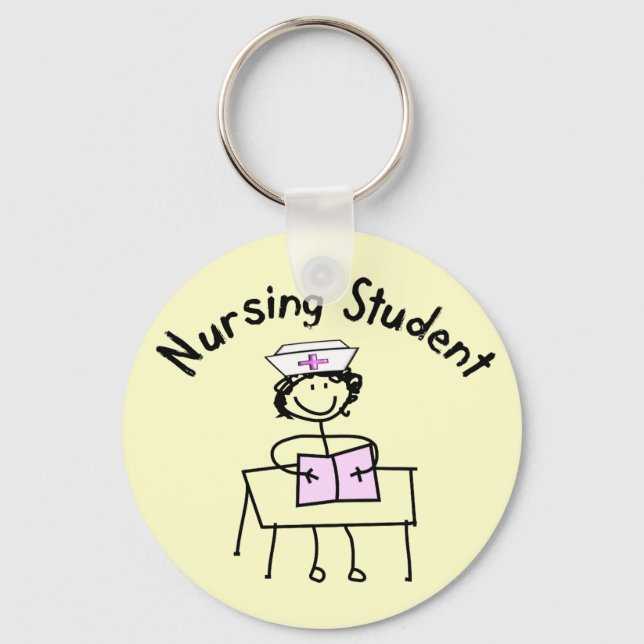 Nursing Student Stick Lady Gifts Key Ring (Front)