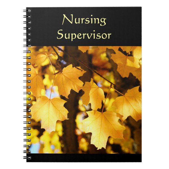 Nursing Supervisor notebook Golden Yellow Leaves (Front)