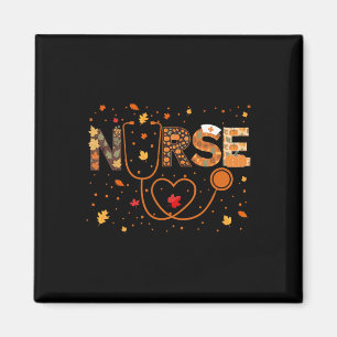 Nursing Thanksgiving Day Stethoscope Fall Nurse Co Magnet