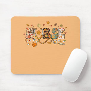 Nursing Thanksgiving Day Stethoscope Fall Nurse Co Mouse Pad
