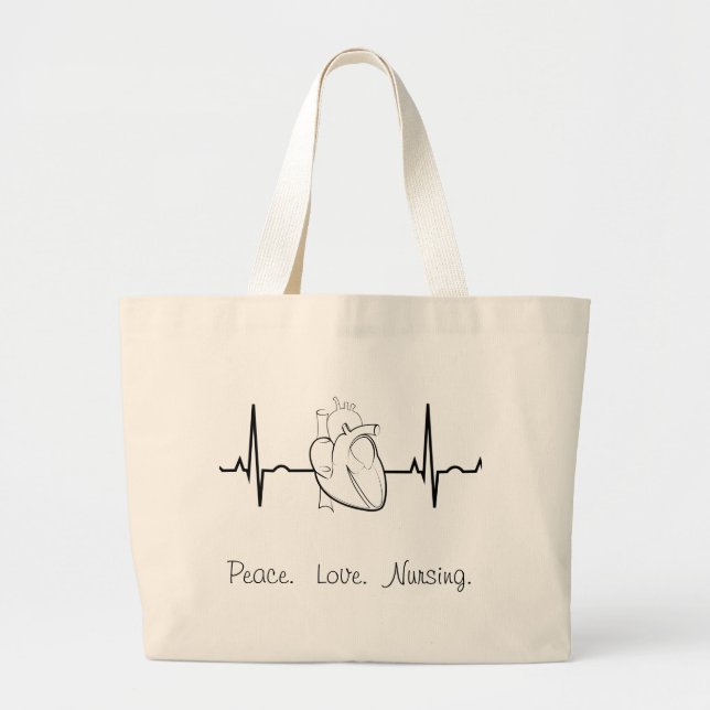 Nursing Tote with EKG and Heart (Front)