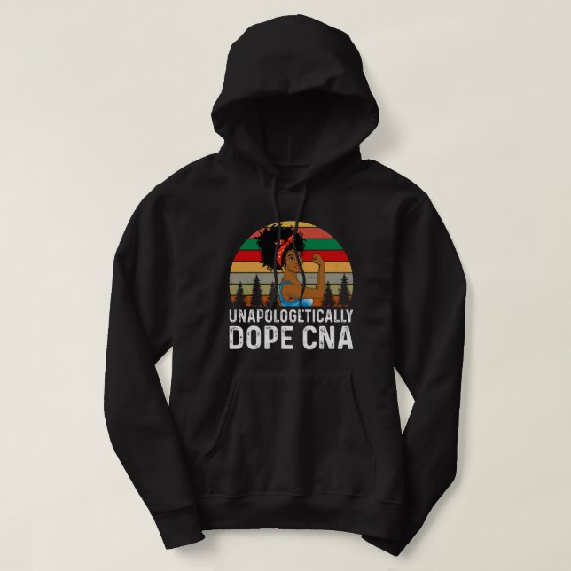 Nursing Unapologetically Dope Black CNA Nursing Ou Hoodie (Design Front)