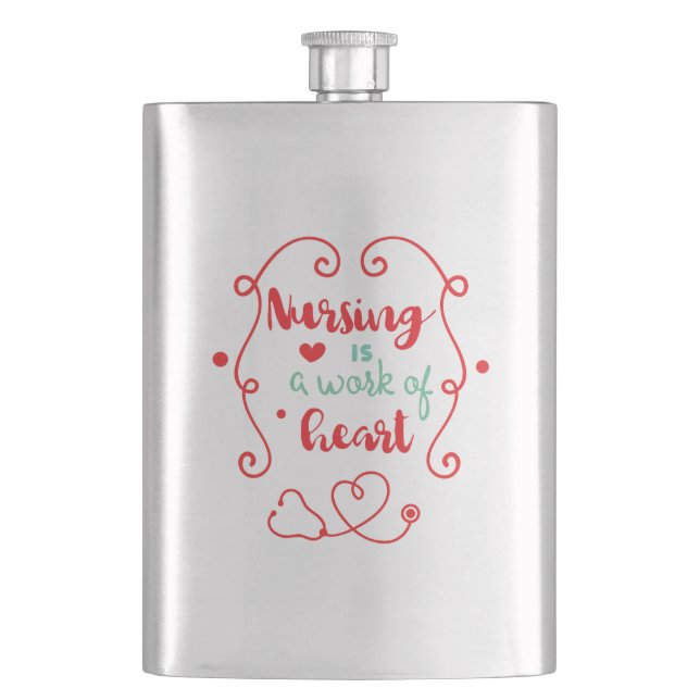 Nursing Work Hip Flask (Front)
