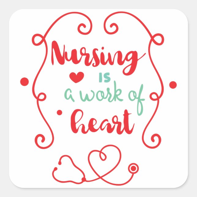 Nursing Work Square Sticker (Front)