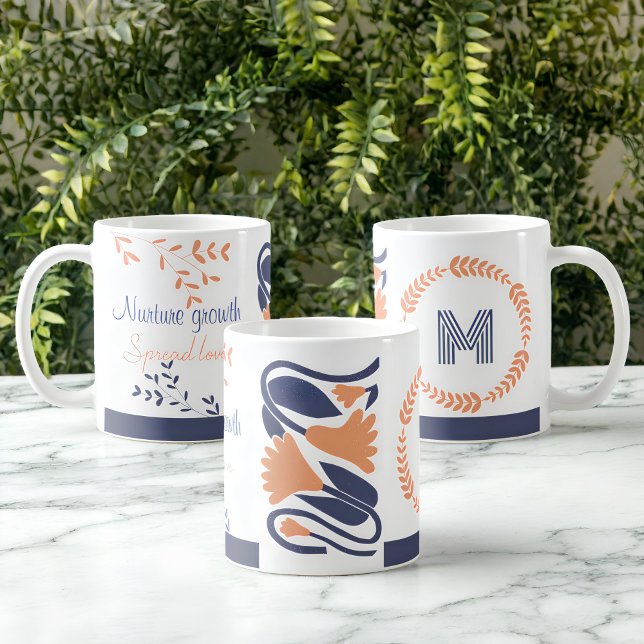 Nurture & Bloom:Personalised Monogram Coffee Mug (Creator Uploaded)