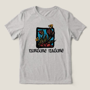 Nurture Nature Bee and Flowers                     Tri-Blend Shirt