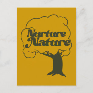 Nurture Nature Retro Tree Hugger Postcard