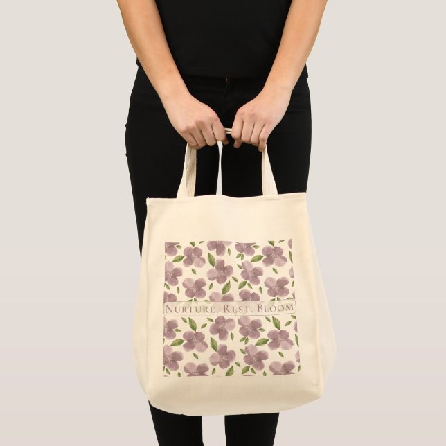 Nurture Rest Bloom Purple  Tote Bag (Front (Product))