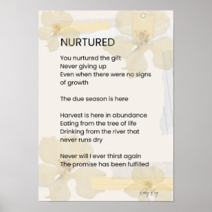 Nurtured Uplifting Encouragement Poem Poetry Poster