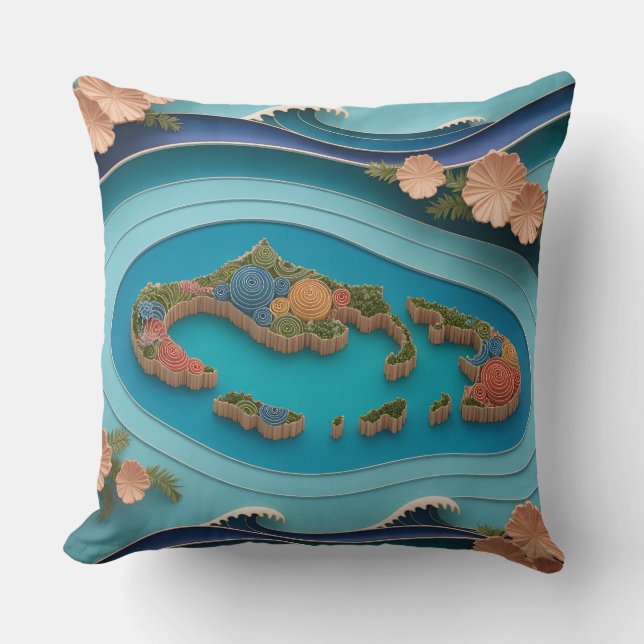Nusa Islands Relief Cushion (Front)
