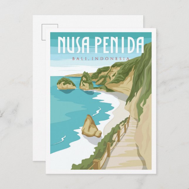 Nusa Penida Bali Indonesia Vintage Travel Postcard (Front/Back)