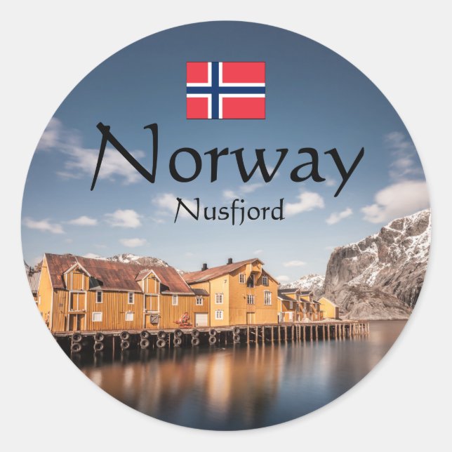 Nusfjord Lofoten Classic Round Sticker (Front)