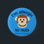 Nut Allergy Alert 3 Cm Round Badge<br><div class="desc">Kids badge highlighting a nut allergy for when they are at school,  their friends  house or a party,  not only is this a fun sticker for your child to wear but it also insures safety for your piece of mind !</div>
