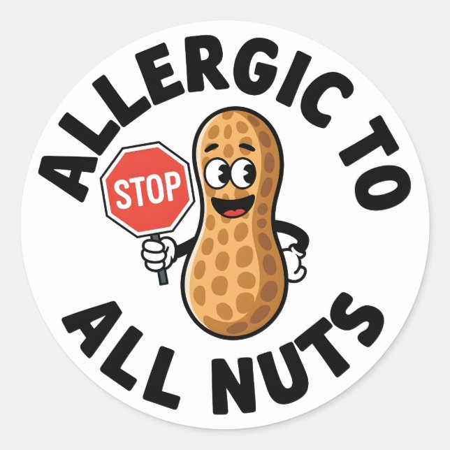 Nut allergy Alert Classic Round Sticker (Front)