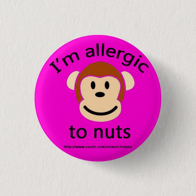 Nut Allergy Alert Pink 3 Cm Round Badge (Front)