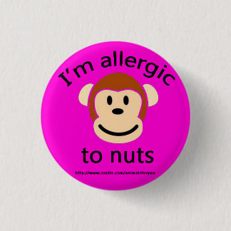 Nut Allergy Alert Pink 3 Cm Round Badge