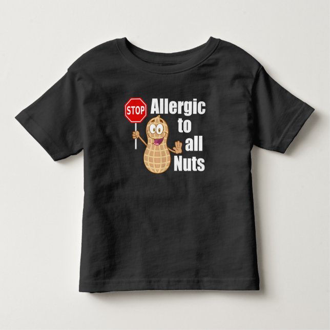 Nut Allergy Awareness Peanut Warning Toddler T-Shirt (Front)