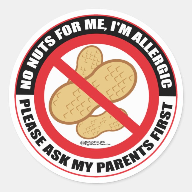 Nut Allergy Classic Round Sticker (Front)