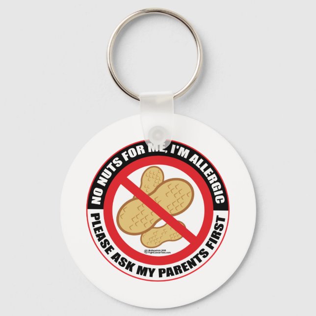 Nut Allergy Key Ring (Front)