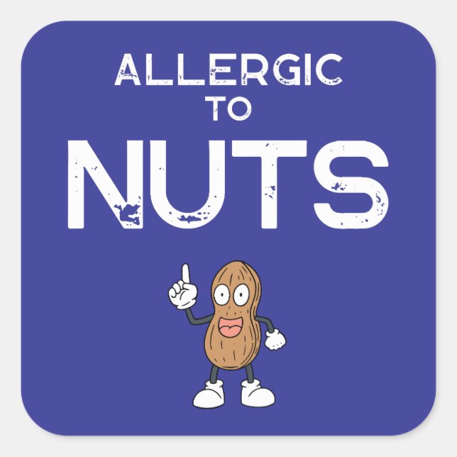 Nut Allergy Kids Square Sticker (Front)