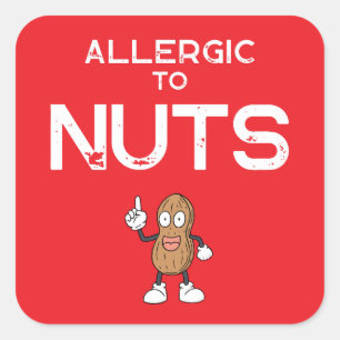 Nut Allergy Kids Square Sticker