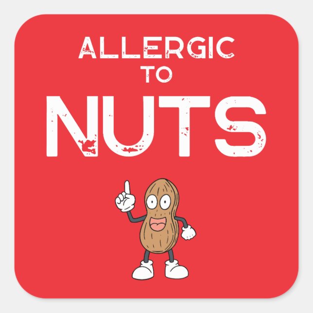 Nut Allergy Kids Square Sticker (Front)