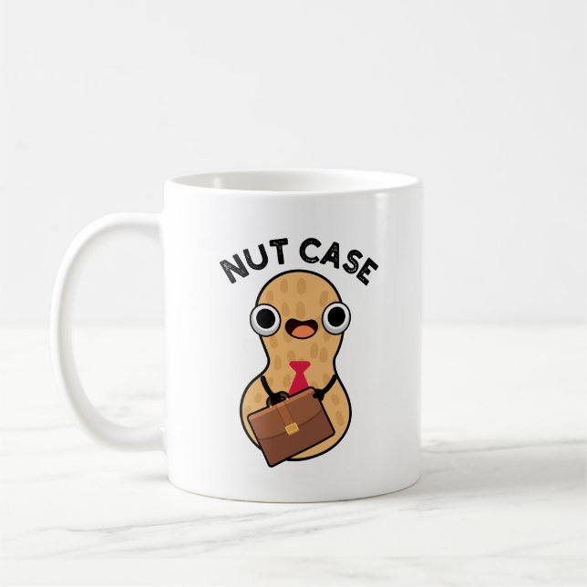 Nut Case Funny Peanut Puns Coffee Mug (Left)