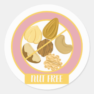 Nut Free Allergy Safe Classic Round Sticker