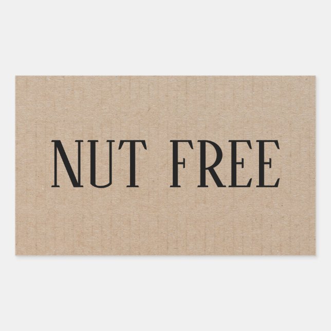 Nut Free Allergy Safe Culinary Rectangular Sticker (Front)