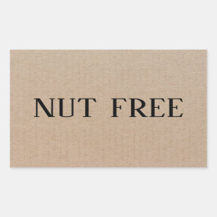 Nut Free Allergy Safe Culinary Rectangular Sticker