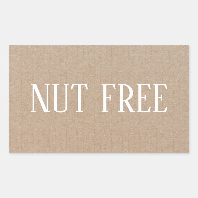 Nut Free Allergy Safe Culinary Rectangular Sticker (Front)