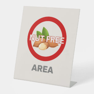 Nut Free Area Customised Food Allergy Alert  Pedestal Sign