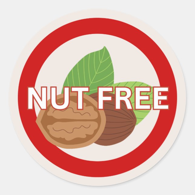 Nut Free Food Allergy Alert Classic  Classic Round Sticker (Front)