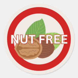 Nut Free Food Allergy Alert Classic  Classic Round Sticker
