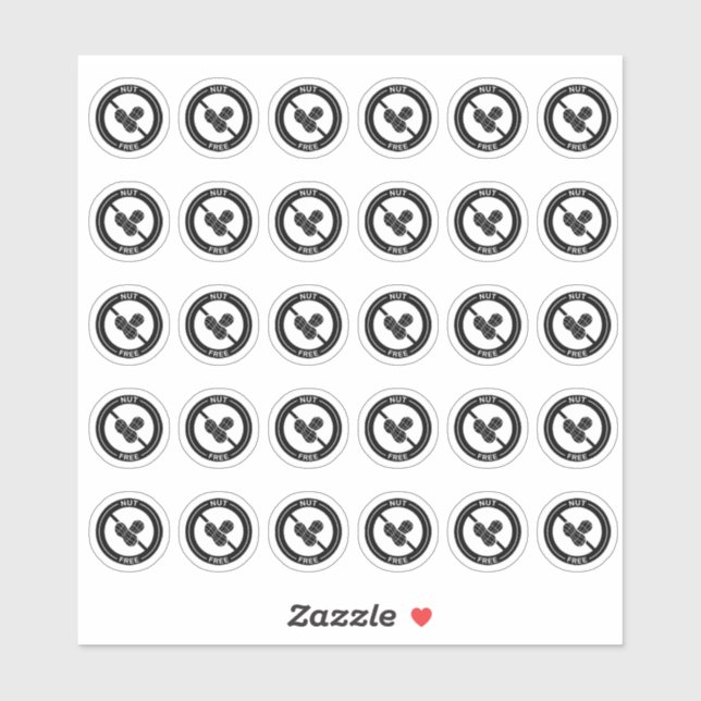 Nut Free Wedding Place Card Mini Meal Choice  (Sheet)