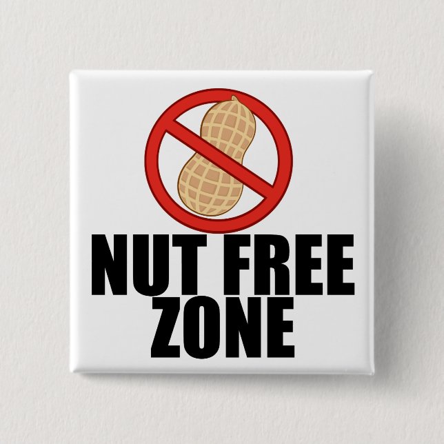 Nut Free Zone 15 Cm Square Badge (Front)