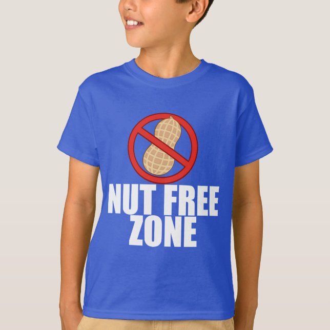 Nut Free Zone Peanut Allergy Kids T-Shirt (Front)
