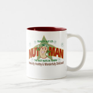nut man logo Two-Tone coffee mug
