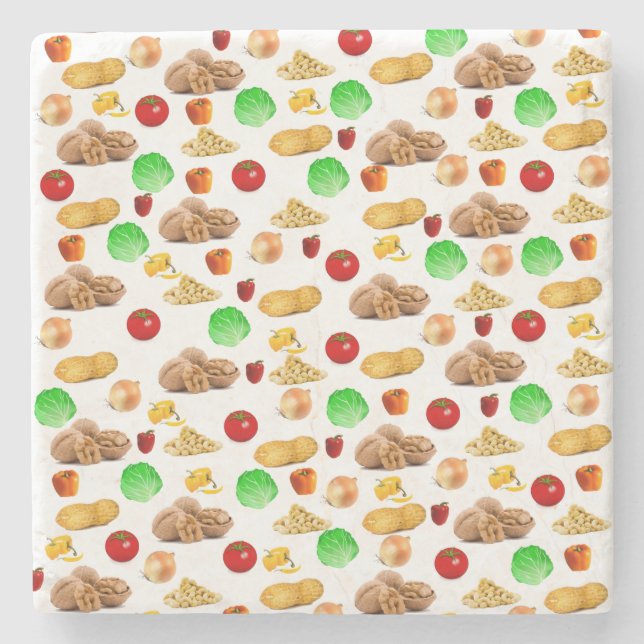 Nut Salad Marble Stone Coaster (Front)