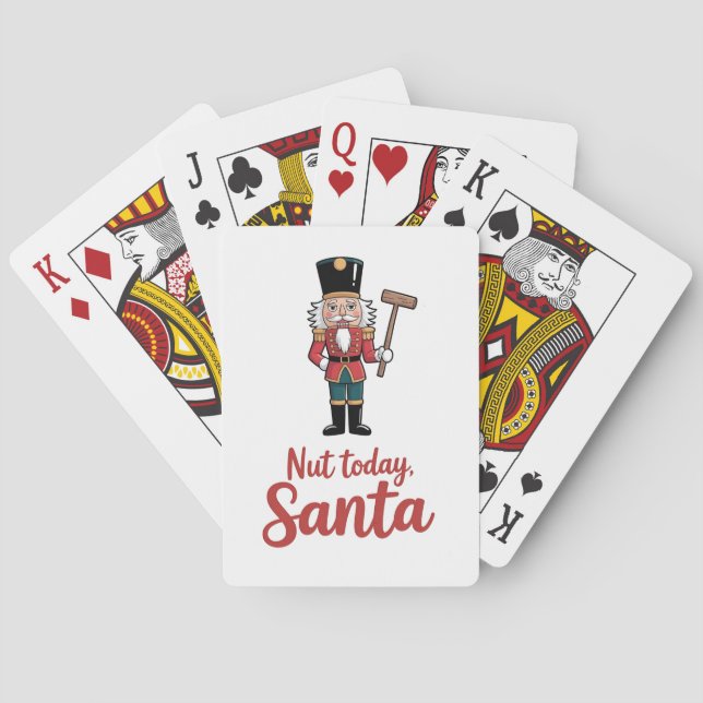 Nut Today Santa Funny Nutcracker Christmas Santa  Playing Cards (Back)
