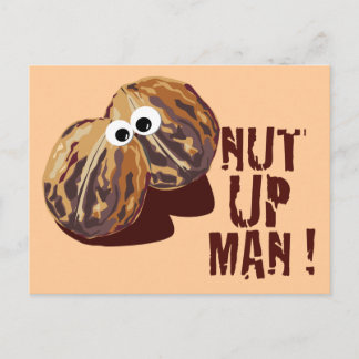 'NUT UP MAN' humourous parody Postcard